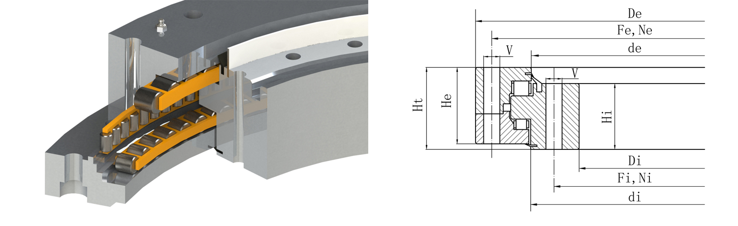 無齒式三排圓柱滾子轉盤軸承